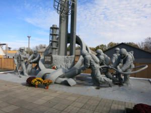 Ukraine, Tschernobyl, Denkmal Feuerwehr
